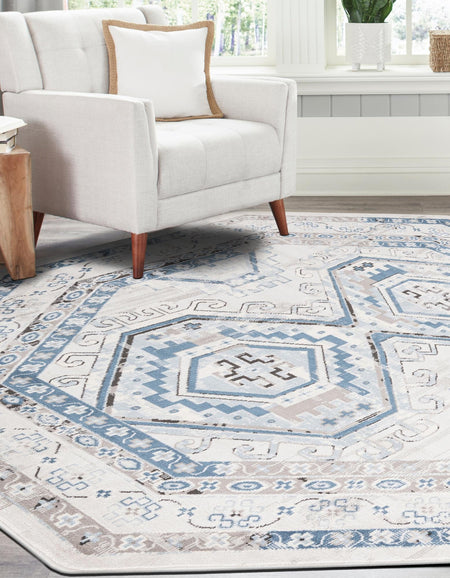 Savannah Elegance Collection Area Rug -  Tybee (Gray Blue)