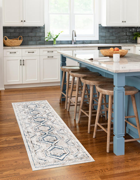 Savannah Elegance Collection Area Rug -  Tybee (Gray Blue)