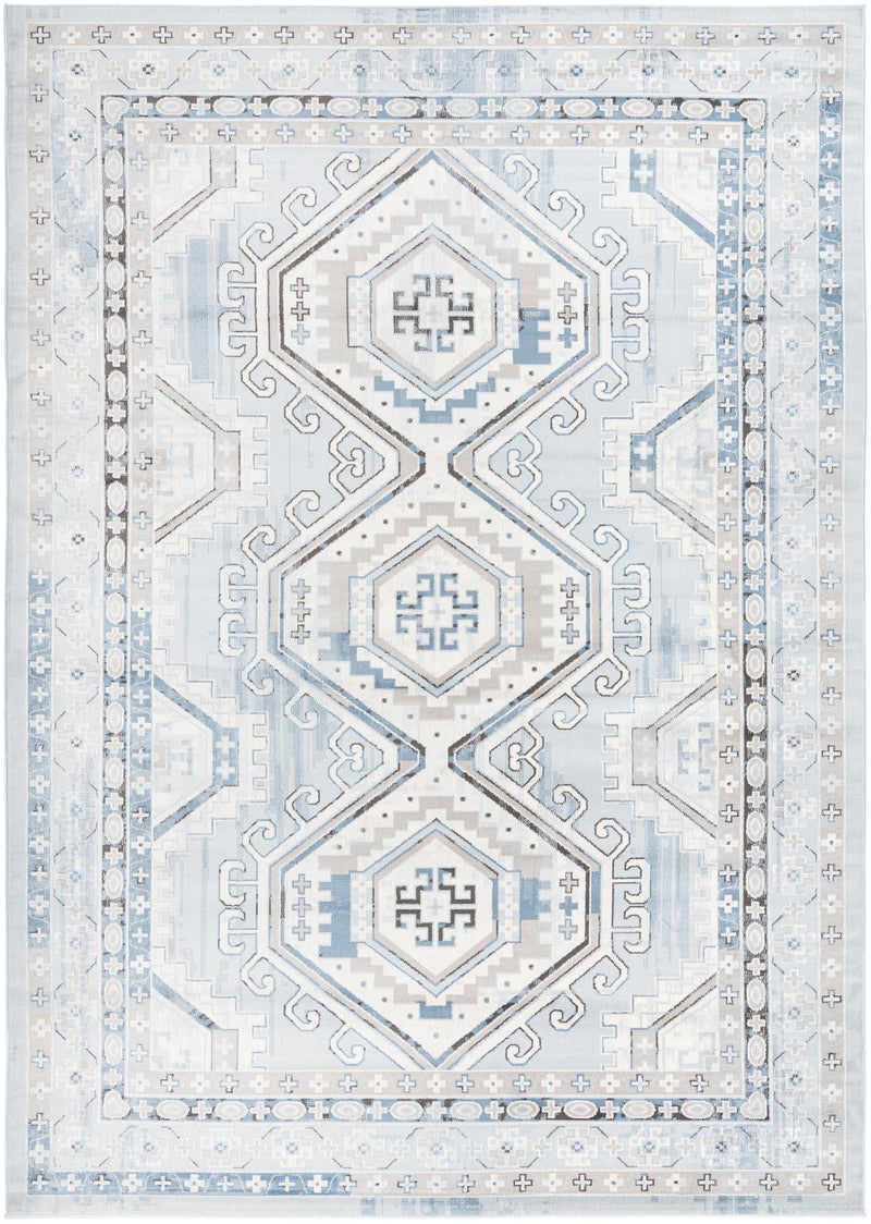 Savannah Elegance Collection Area Rug -  Tybee (Aqua Blue) Rectangle Aqua Blue Main