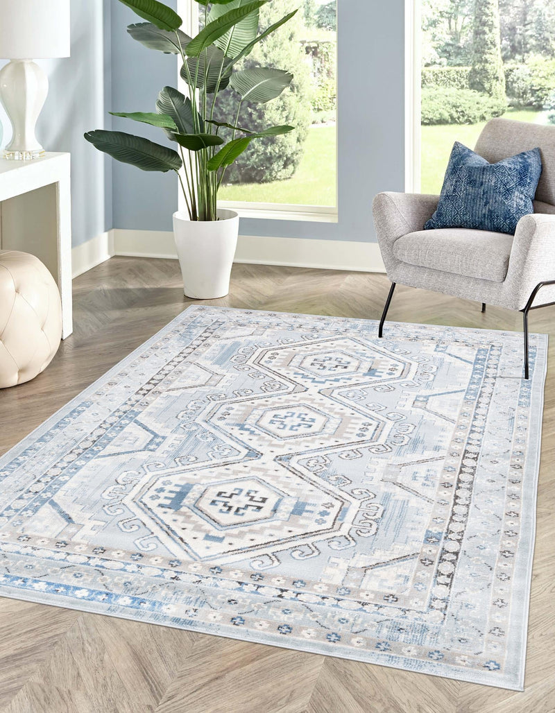 Savannah Elegance Collection Area Rug -  Tybee (Aqua Blue) Rectangle Aqua Blue  lifestyle 2