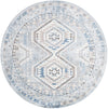 Savannah Elegance Collection Area Rug -  Tybee (Aqua Blue) Round Aqua Blue  lifestyle 16