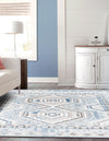 Savannah Elegance Collection Area Rug -  Tybee (Aqua Blue) Square Aqua Blue  lifestyle 47