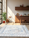 Savannah Elegance Collection Area Rug -  Tybee (Aqua Blue) Square Aqua Blue  lifestyle 51