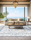 Savannah Elegance Collection Area Rug -  Tybee (Aqua Blue) Square Aqua Blue  lifestyle 63