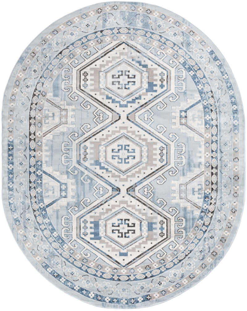 Savannah Elegance Collection Area Rug -  Tybee (Aqua Blue) Oval Aqua Blue  lifestyle 18