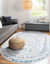 Savannah Elegance Collection Area Rug -  Tybee (Aqua Blue) Oval Aqua Blue  lifestyle 35