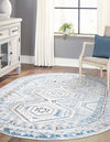 Savannah Elegance Collection Area Rug -  Tybee (Aqua Blue) Oval Aqua Blue  lifestyle 45