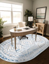 Savannah Elegance Collection Area Rug -  Tybee (Aqua Blue) Oval Aqua Blue  lifestyle 47