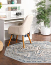 Savannah Elegance Collection Area Rug -  Tybee (Aqua Blue) Octagon Aqua Blue  lifestyle 24