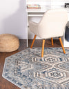 Savannah Elegance Collection Area Rug -  Tybee (Aqua Blue) Octagon Aqua Blue  lifestyle 29