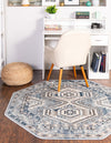 Savannah Elegance Collection Area Rug -  Tybee (Aqua Blue) Octagon Aqua Blue  lifestyle 33