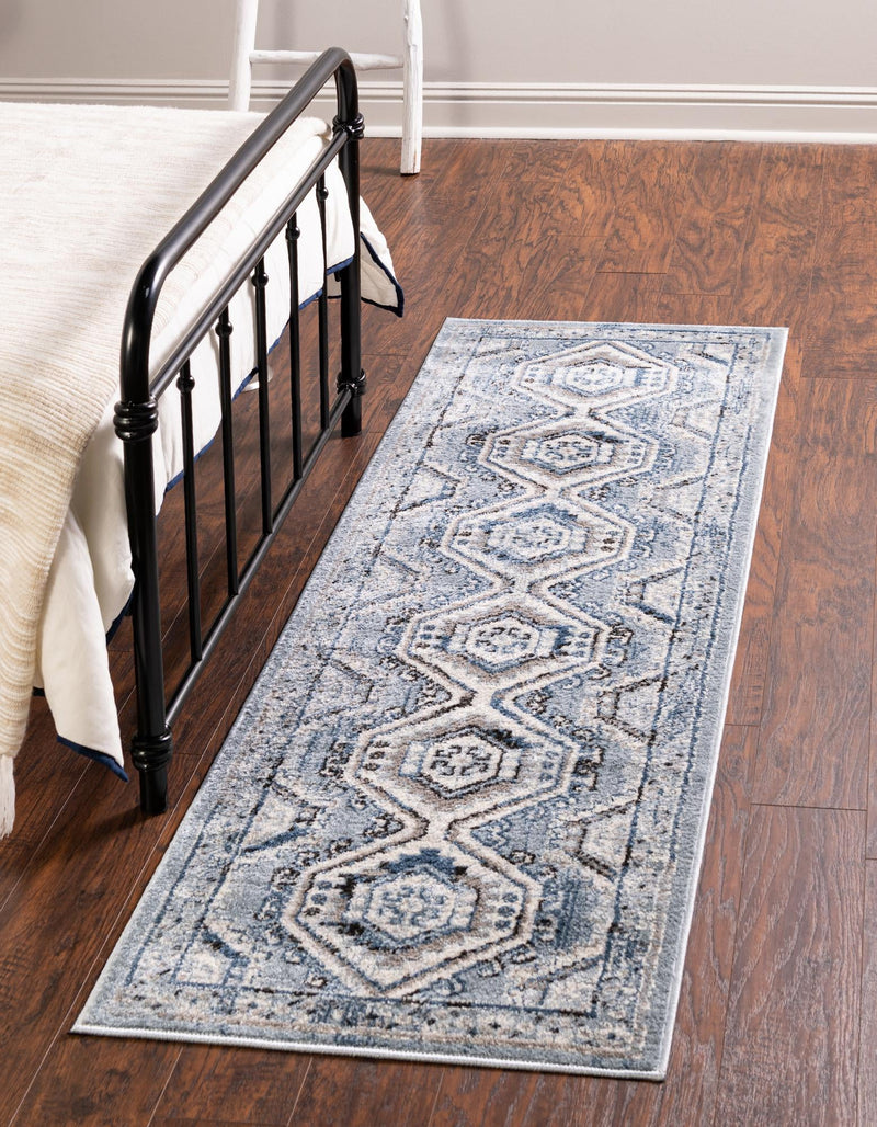 Savannah Elegance Collection Area Rug -  Tybee (Aqua Blue) Runner Aqua Blue  lifestyle 25