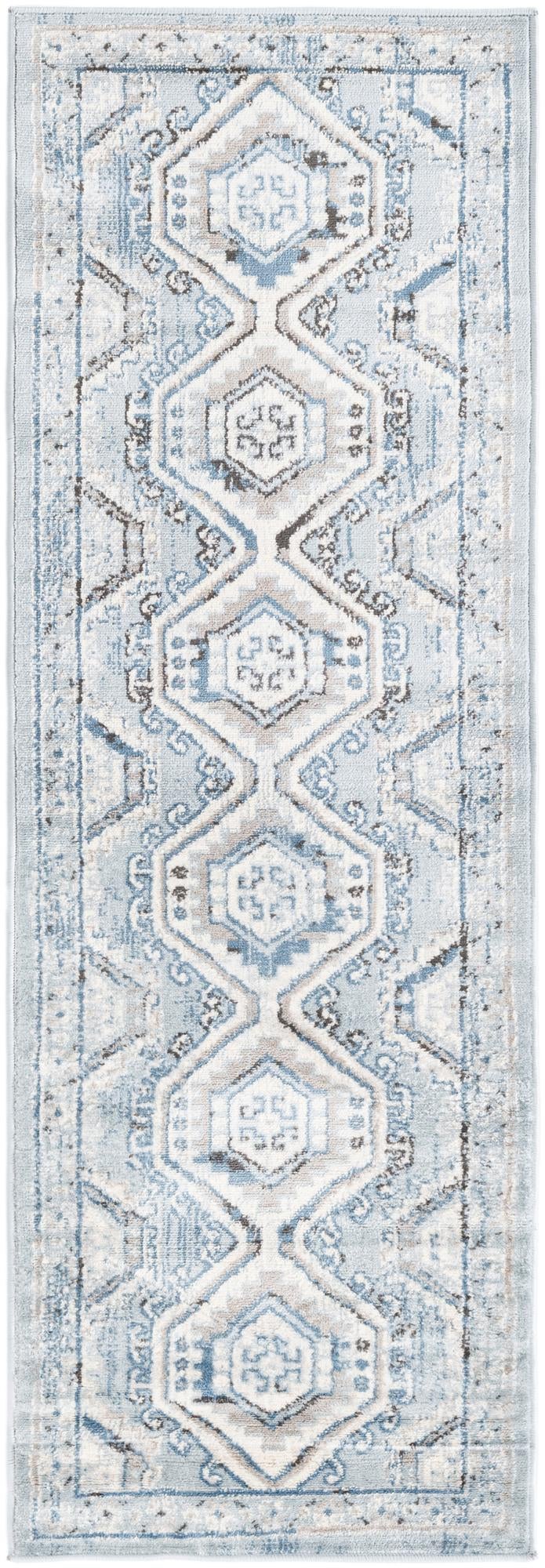 Savannah Elegance Collection Area Rug -  Tybee (Aqua Blue) Runner Aqua Blue  lifestyle 20