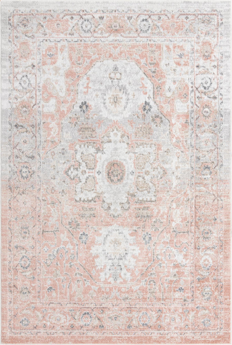 Parisian Elegance Collection Area Rug - Versailles (Rose Pink) Rectangle Rose Pink Main