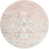 Parisian Elegance Collection Area Rug - Versailles (Rose Pink) Round Rose Pink  lifestyle 16