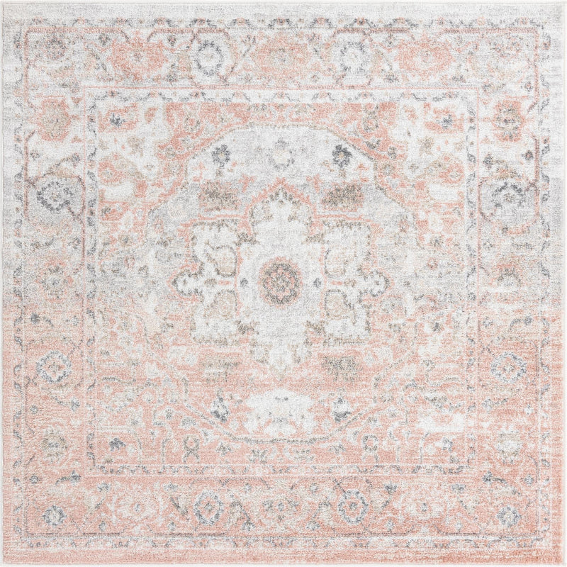 Parisian Elegance Collection Area Rug - Versailles (Rose Pink) Square Rose Pink  lifestyle 17