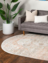 Parisian Elegance Collection Area Rug - Versailles (Rose Pink) Oval Rose Pink  lifestyle 32