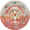 Parisian Elegance Collection Area Rug - Versailles (Rust Red) Round Rust Red  lifestyle 16