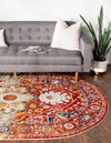 Parisian Elegance Collection Area Rug - Versailles (Rust Red) Oval Rust Red  lifestyle 23