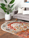 Parisian Elegance Collection Area Rug - Versailles (Rust Red) Oval Rust Red  lifestyle 32