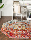 Parisian Elegance Collection Area Rug - Versailles (Rust Red) Octagon Rust Red  lifestyle 33