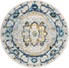 Parisian Elegance Collection Area Rug - Versailles (Gray) Round Gray  lifestyle 18