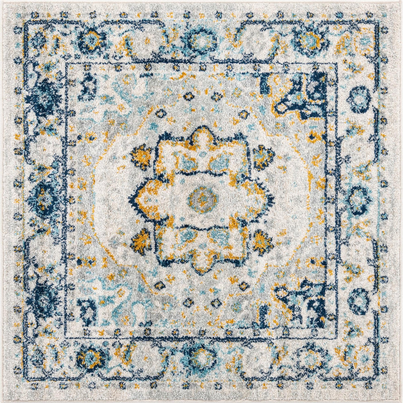 Parisian Elegance Collection Area Rug - Versailles (Gray) Square Gray  lifestyle 19