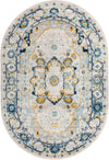 Parisian Elegance Collection Area Rug - Versailles (Gray) Oval Gray  lifestyle 20