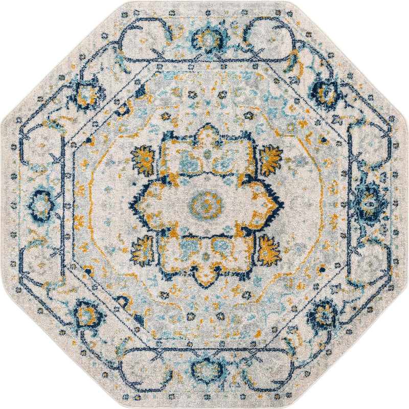 Parisian Elegance Collection Area Rug - Versailles (Gray) Octagon Gray  lifestyle 21