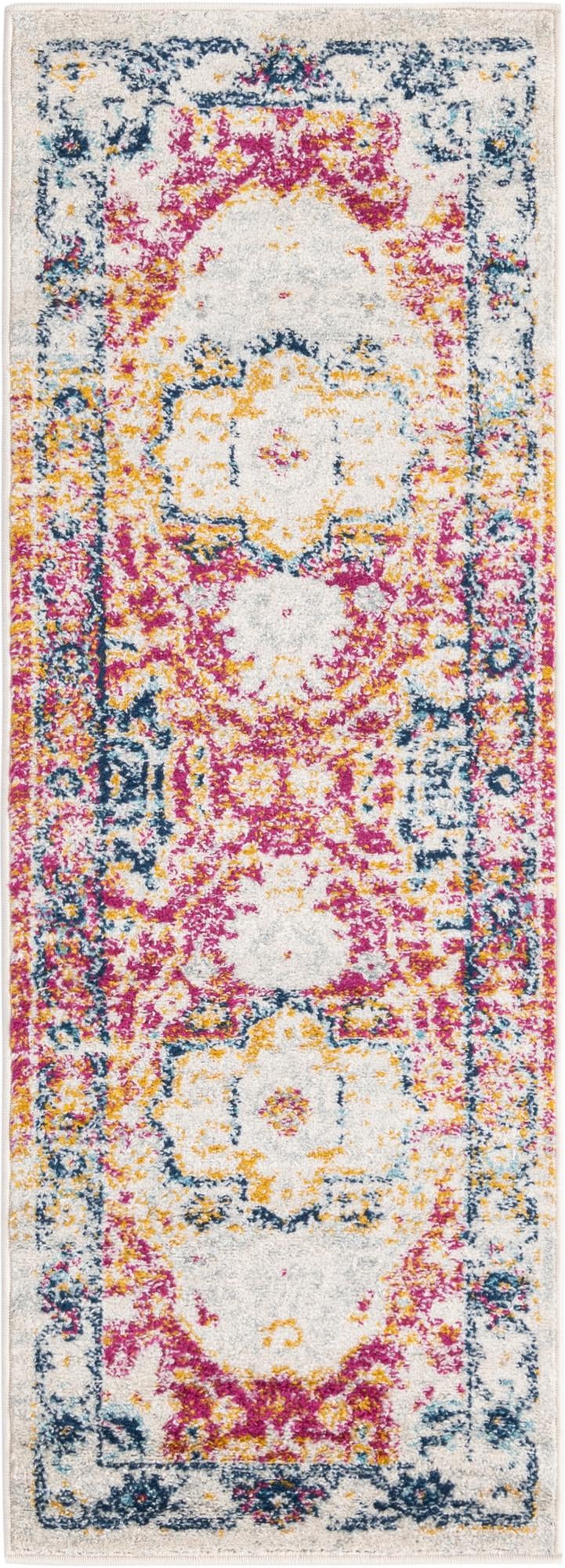 Parisian Elegance Collection Area Rug - Versailles (Pink Gray)