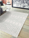 Marrakesh Lattice Collection Area Rug - Casablanca (Ivory Aqua) Rectangle Ivory Aqua  lifestyle 2