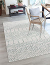 Marrakesh Lattice Collection Area Rug - Casablanca (Ivory Aqua) Rectangle Ivory Aqua  lifestyle 7