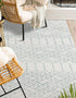 Marrakesh Lattice Collection Area Rug - Casablanca (Ivory Aqua)