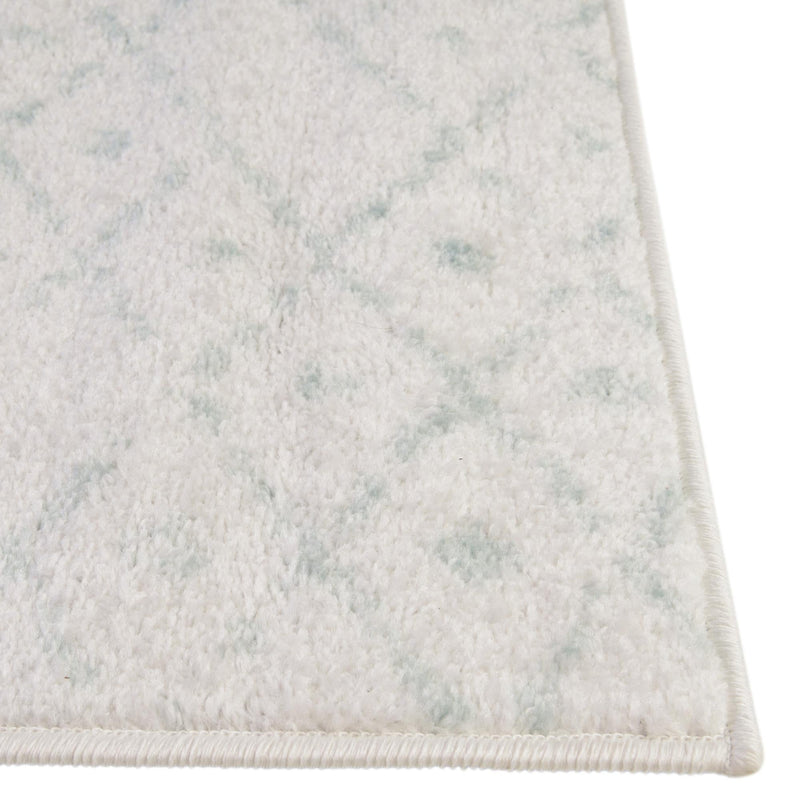 Marrakesh Lattice Collection Area Rug - Casablanca (Ivory Aqua) Rectangle Ivory Aqua  lifestyle 14