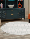 Marrakesh Lattice Collection Area Rug - Casablanca (Ivory Aqua) Round Ivory Aqua  lifestyle 34