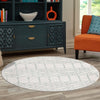 Marrakesh Lattice Collection Area Rug - Casablanca (Ivory Aqua) Round Ivory Aqua  lifestyle 112