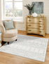 Marrakesh Lattice Collection Area Rug - Casablanca (Ivory Aqua)