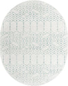 Marrakesh Lattice Collection Area Rug - Casablanca (Ivory Aqua) Oval Ivory Aqua  lifestyle 26