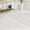 Marrakesh Lattice Collection Area Rug - Casablanca (Ivory Aqua) Octagon Ivory Aqua  lifestyle 110