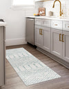 Marrakesh Lattice Collection Area Rug - Casablanca (Ivory Aqua) Runner Ivory Aqua  lifestyle 50