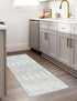 Marrakesh Lattice Collection Area Rug - Casablanca (Ivory Aqua)