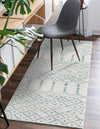 Marrakesh Lattice Collection Area Rug - Casablanca (Ivory Aqua) Runner Ivory Aqua  lifestyle 52