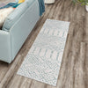 Marrakesh Lattice Collection Area Rug - Casablanca (Ivory Aqua) Runner Ivory Aqua  lifestyle 111