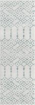 Marrakesh Lattice Collection Area Rug - Casablanca (Ivory Aqua)