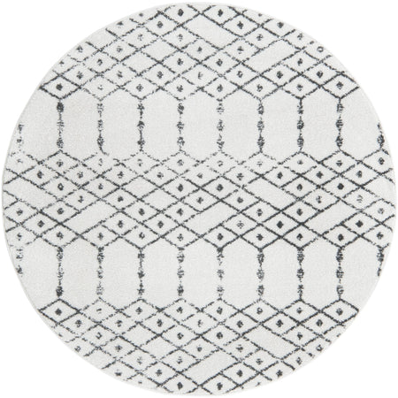 Marrakesh Lattice Collection Area Rug - Casablanca (Ivory Black)