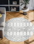 Marrakesh Lattice Collection Area Rug - Casablanca (Ivory Black)