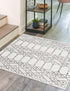 Marrakesh Lattice Collection Area Rug - Casablanca (Ivory Black)