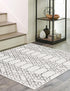 Marrakesh Lattice Collection Area Rug - Casablanca (Ivory Black)