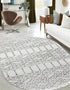 Marrakesh Lattice Collection Area Rug - Casablanca (Ivory Black)