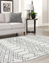 Marrakesh Lattice Collection Area Rug - Casablanca (Ivory Black)